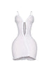 Elizabeth Mesh Tank Cutout Ruffle Mini Dress